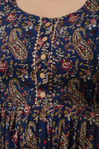 Beige Printed Pure Rayon Cotton Mateniry And Feeding Kurta