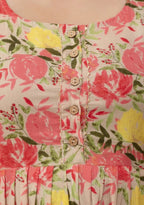 Beige Printed Pure Rayon Cotton Mateniry And Feeding Kurta