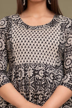 Black Printed Pure Rayon Cotton Mateniry And Feeding Kurta