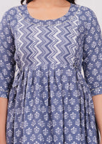 Beige Printed Pure Rayon Cotton Mateniry And Feeding Kurta